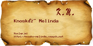 Knoskó Melinda névjegykártya